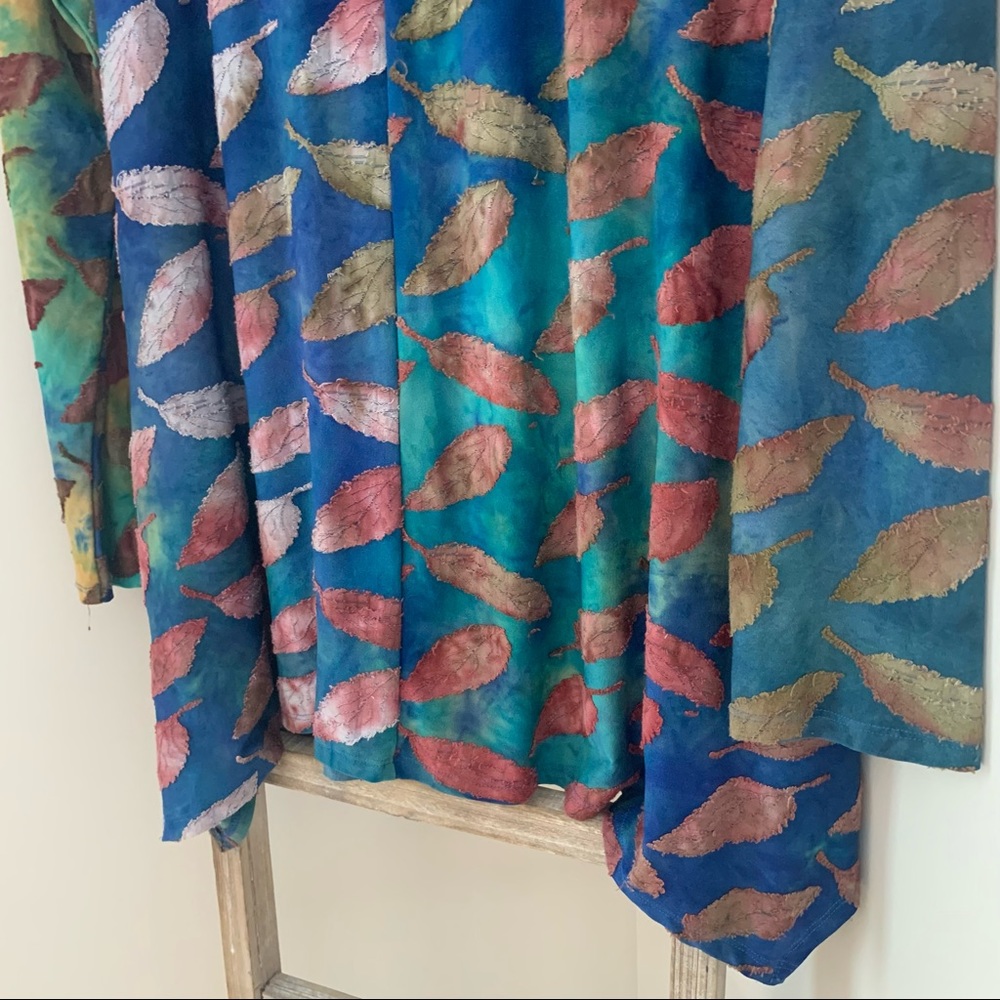 Soft Surroundings Multi-Color Leaf-Print Tunic - Picture 11 of 14